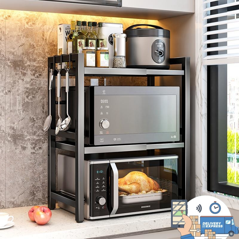 

[Dapat Ditarik] Rak penyimpanan Dapur｜Rak Bumbu Dapur Portable｜Rak Microwave Serbaguna ｜Rak Dapur Multifungsi｜Rak Oven storage box Serbaguna