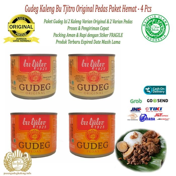 

[TERLARIS] Gudeg Kaleng Bu Tjitro Varian Komplet Original Pedas Paket Hemat - Isi 4Pcs[TERLARIS ]
