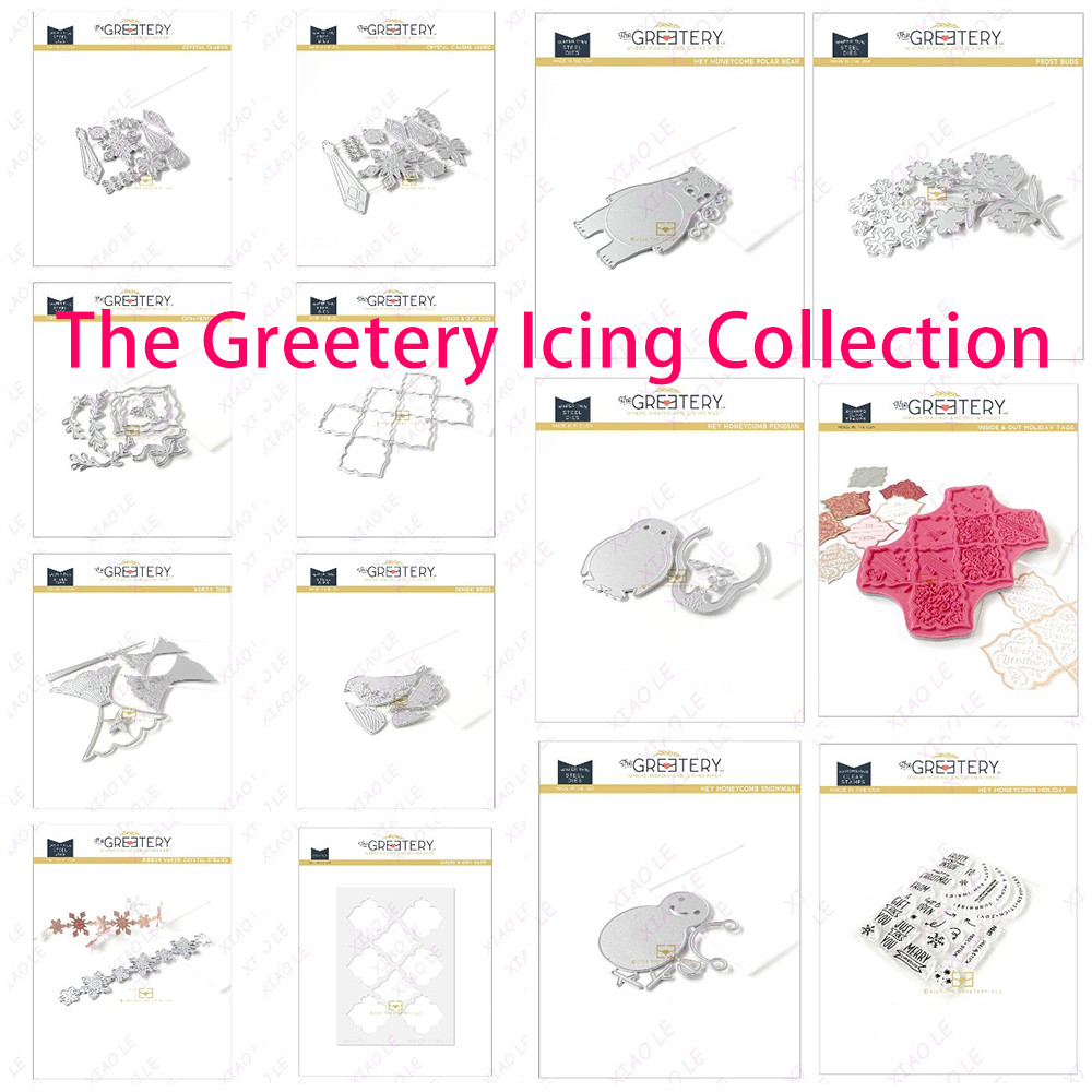 

Christmas Tree Hey Honeycomb Holiday Metal Cutting Dies Stamps DIY Scrapbooking Card Stencil Paper Cards Handmade Album Stamp