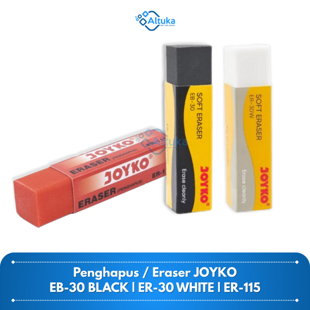 

Eraser Pensil / Stip Karet / Penghapus Pensil JOYKO ER-30 WHITE / JOYKO EB-30 BLACK / ER-115