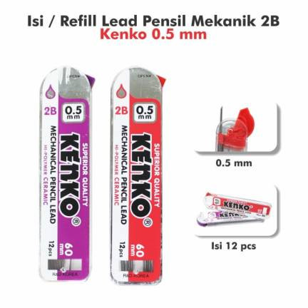 

(2 PCS) REFILL PENSIL MEKANIK KENKO 0.5