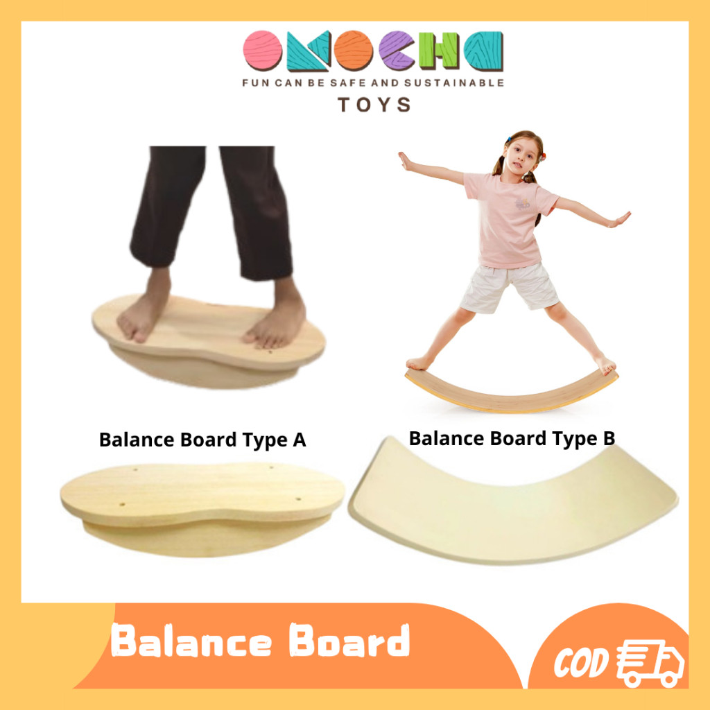 SHD_SHOP Omocha Toys - Balance Board Permaianan Papan Keseimbangan Wooden Balance Board