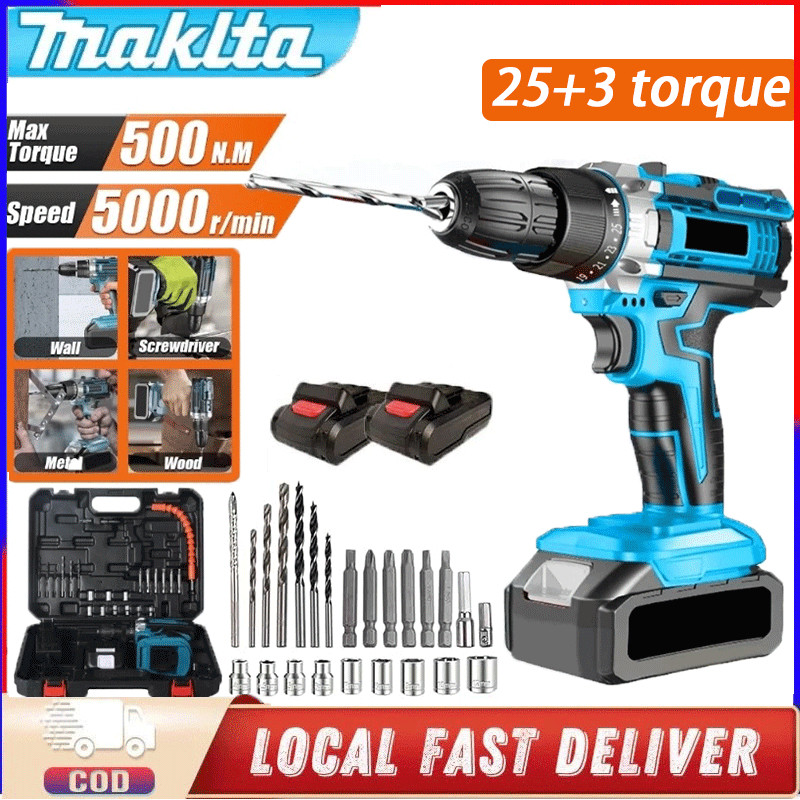 WOKER.ID Mesin Bor Baterai Tangan Dengan 298V/ 500N.M Cordless Cas Tangan Dengan Drill Battery Impac