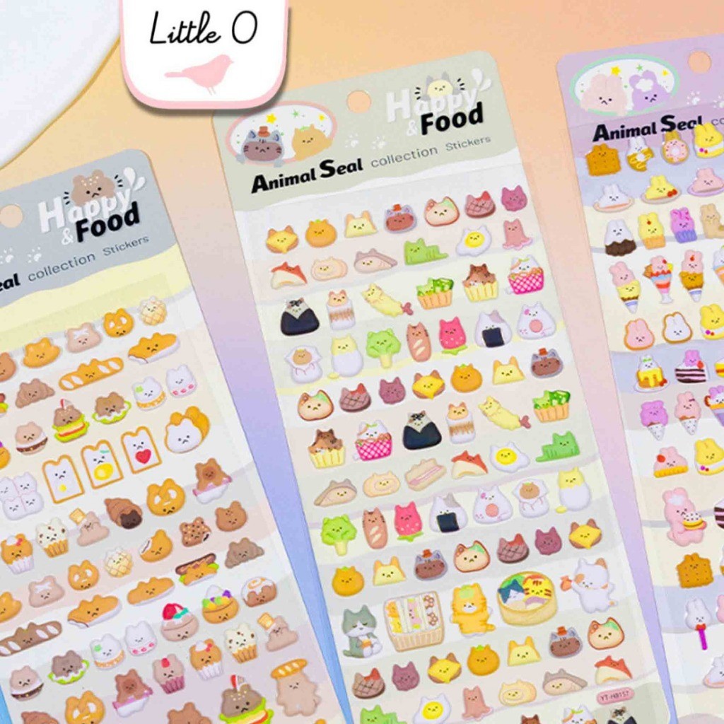 

LITTLE O DIY Stiker 3D Premium Karakter Kapibara Cat Dog Animals Sticker Timbul Lucu Mainan Anak Perempuan Laki-laki