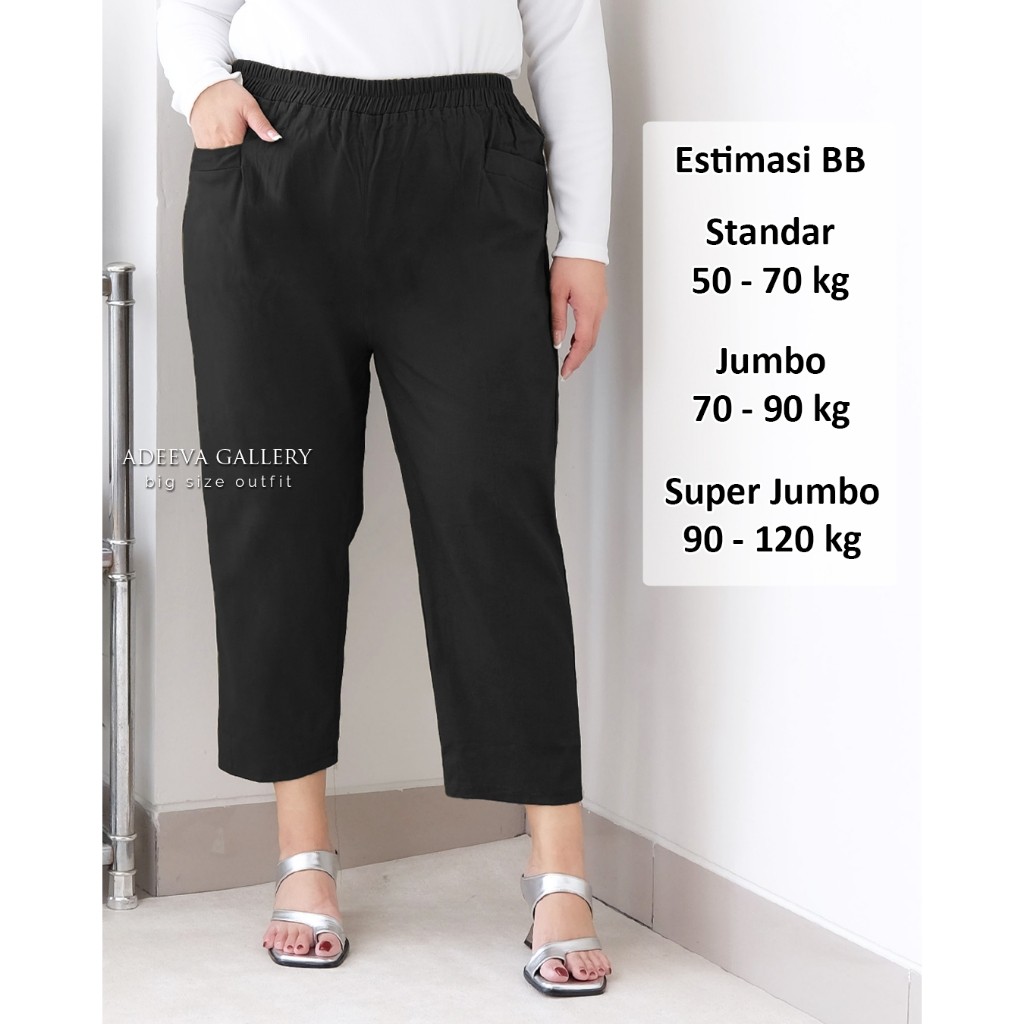 ADEEVA Anya Pants Jumbo Celana 7/8 Korean Wanita Jumbo