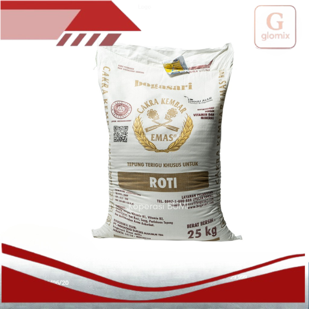

terlaris !! Tepung Terigu Bogasari Cakra Kembar Emas 25 Kg