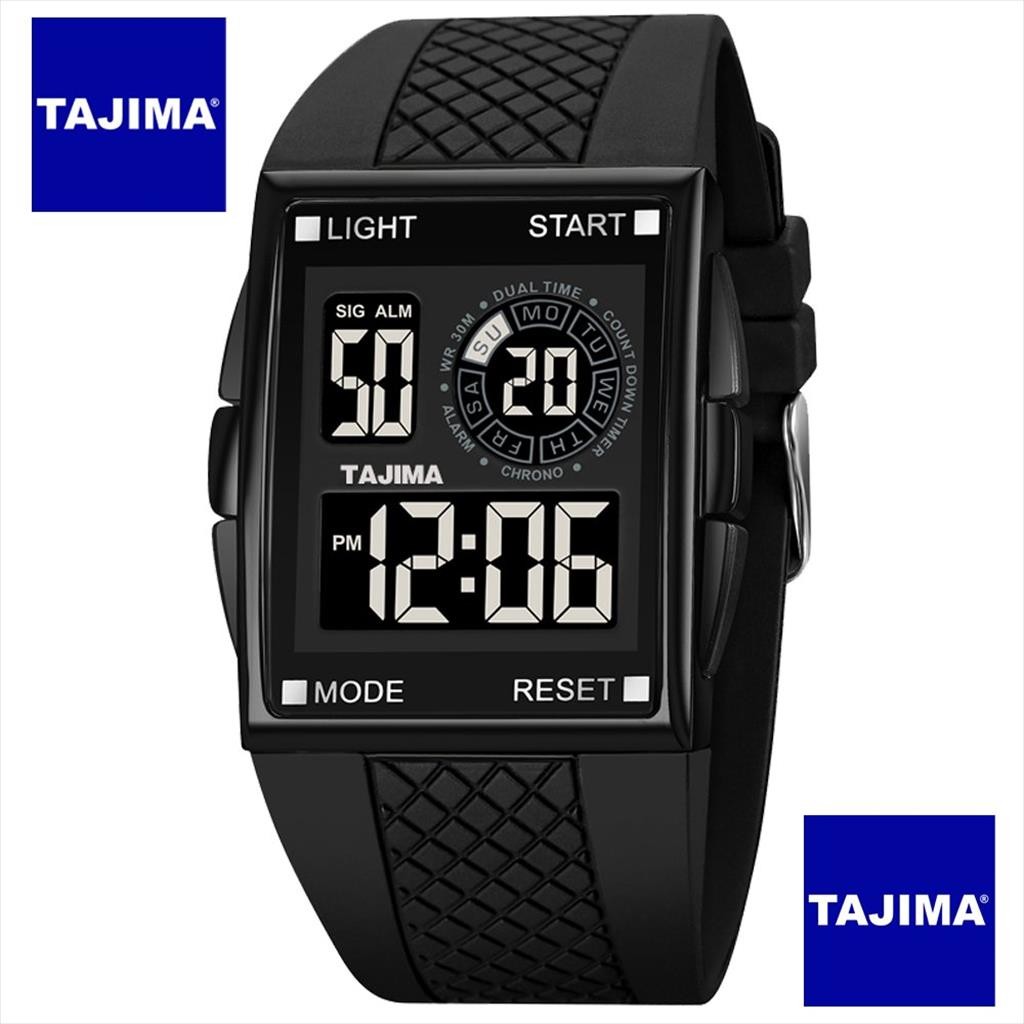 Tajima 9143 Jam Tangan Pria Digital Anti Air Sport Watch Original TAJIMA Diameter 43 mm