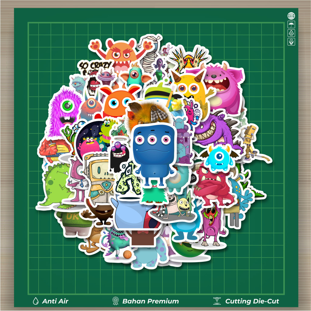 

HOT 50 PCS STIKER Stiker Monster Art Illustration Karakter Mix 2 Stiker Fashion Cars Decal Dingin Kartu Album Custom Vinyl Anti Air- Sticker Aesthetic Buku Journal Koper Casing HP Tablet Laptop Helm Motor Botol Minum