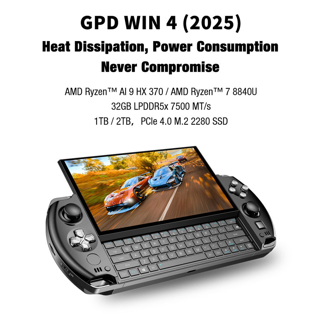 New 2025 version GPD WIN 4 AMD AI 9 HX 370 6Inch Handheld GamePad Tablet 32GB RAM 1/2TB SSD Pocket M