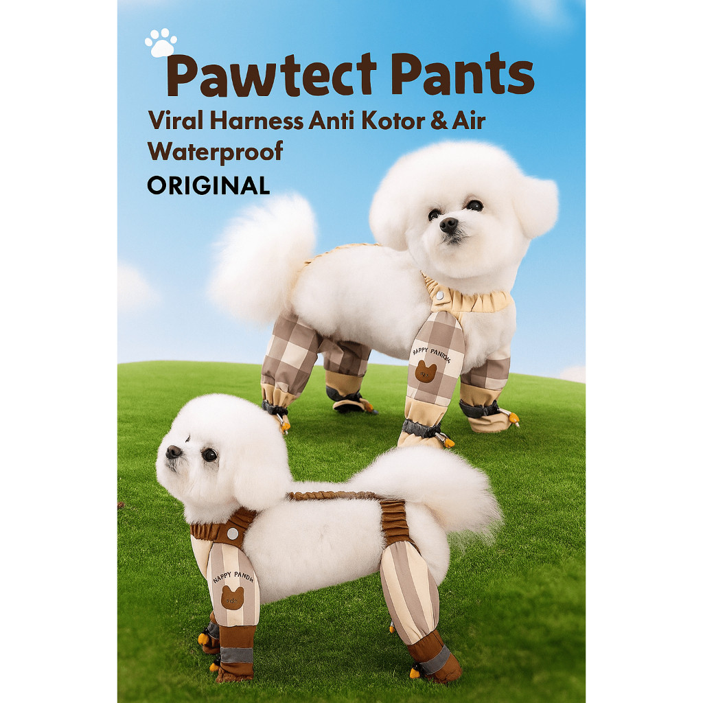 

Ootdboelu - Pawtect Pants Viral Harness Anti Kotor & Air Waterproof ORIGINAL | Baju Celana Anabul Anjing Kucing