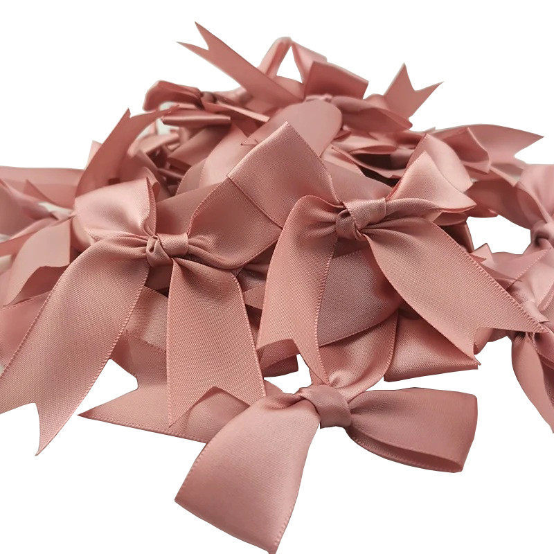 

50pcs 85x85mm Satin Ribbon Bows Pink DIY Craft Flower Party Wedding Decorations Handmade Accessories Supplies Gift Packaging