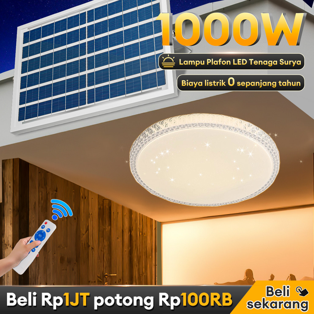 Lampu Plafon LED Tenaga Surya 1000W Tahan Air IP67 Solar ceiling light Lampu plafon dalam ruangan