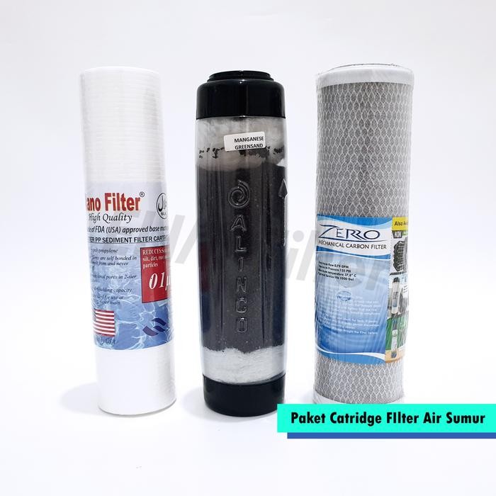 Ready Stok  Paket Catridge Filter Air Sumur 10 inch - Sedimen, Manganese, CTO - -, -