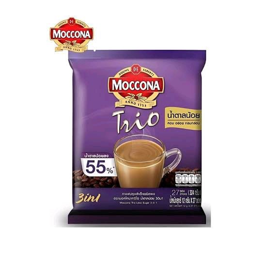 

Moccona Trio Less Sugar. Isi 27 sachet. Expired 2027.