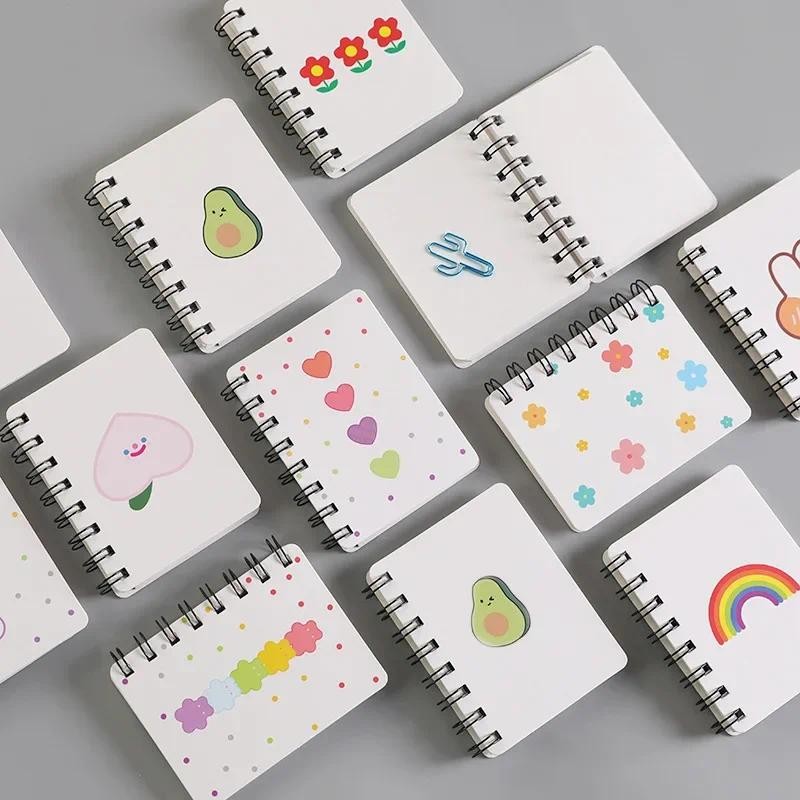 

A7 Pocket Book Notebooks Small Flower Love Small Cute Side Flip Coil Book Student Mini Portable Flip Notepad