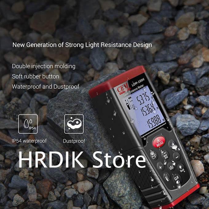 Laser Distance Meter 100m LDM-100H CEM 100 Meteran Digital Measurer