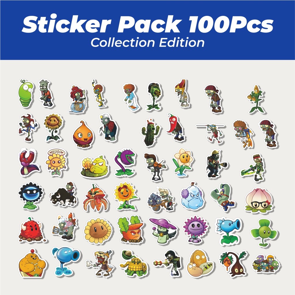 

Hot Stiker Game Series PLANT vs ZOMBIE Character Mix 5 Lucu Anti Air Stikers Berperekat Waterproof Sticker Decal Buat Motor Helm Buku Journal Koper Casing HP Laptop Botol Minum