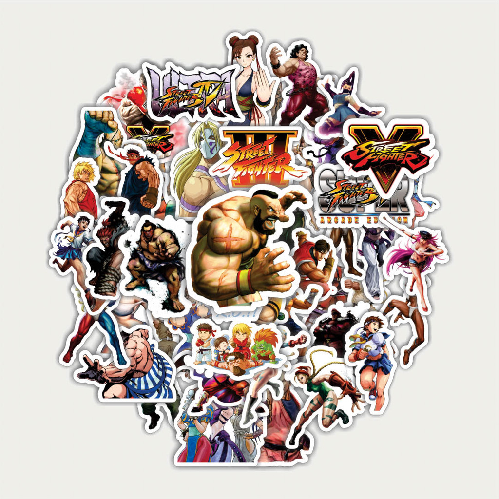 

Sticker Pack Stiker Video Game Series Street Fighter Character Mix 3 | Sticker TUMBLR | Stiker LAPTOP KOPER HELM
