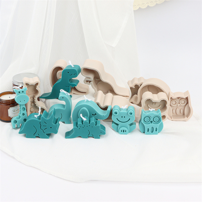 

Mold Of Various Cute Animal Dinosaur Giraffe Frog Elephant Owl Silicone Molds DIY Soft Clay Aromatherapy Gypsum Candle Molds