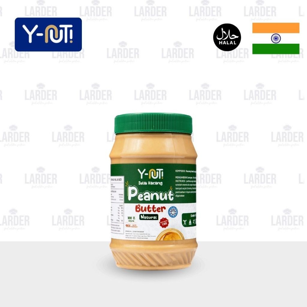 

Y-Nut Natural Peanut Butter Pet Jar 1 Kg Selai Kacang Tanpa Gula Unsweetened