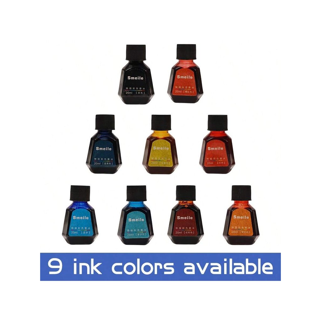 

20ml/ bottle, 9 colors available, plastic bottle Pen Ink Liquid ink, Student stationery ink Office Ink Business Signature Ink