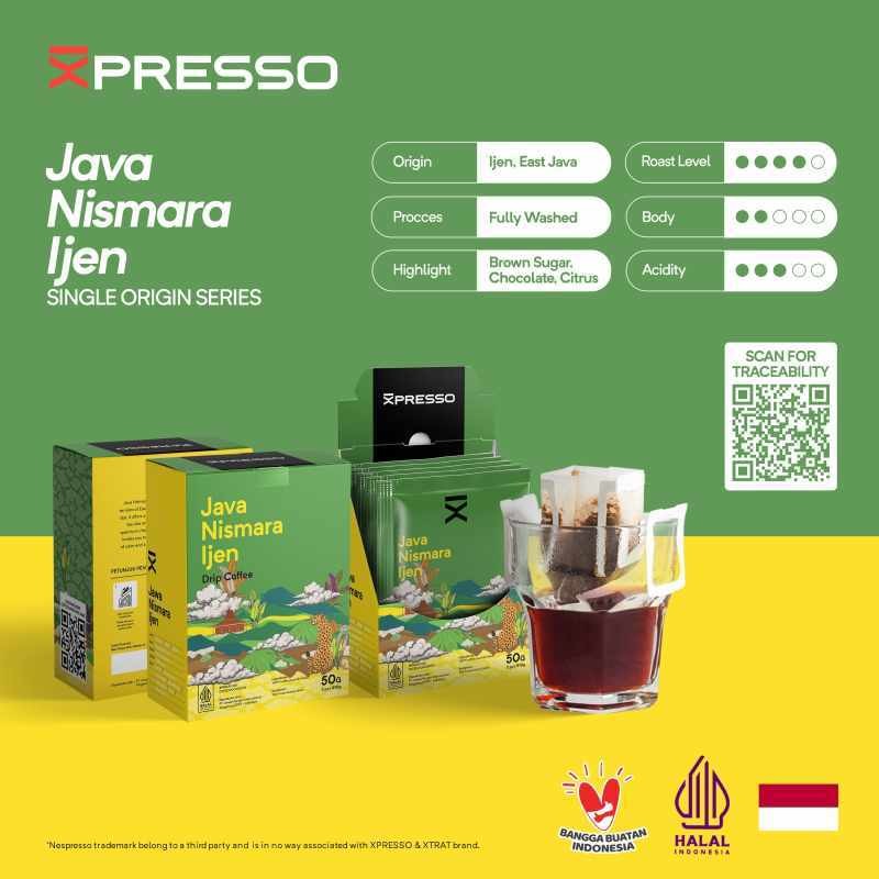 

Drip Bag Coffee Java Nismara Ijen - Xpresso Kopi Drip Bag 5pcs