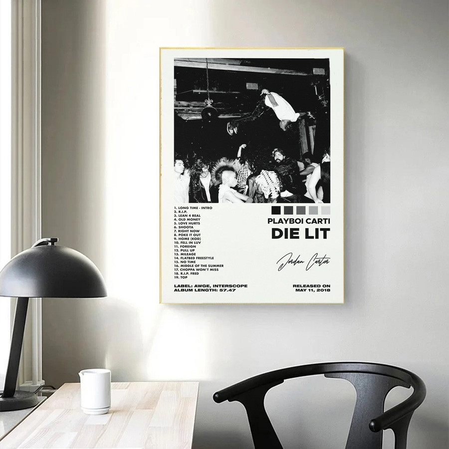 

Songs Playboi Carti Die Lit Music Album Cover Tracklist Poster Prints Wall Art Picture Canvas Painting Living Room Home Decor