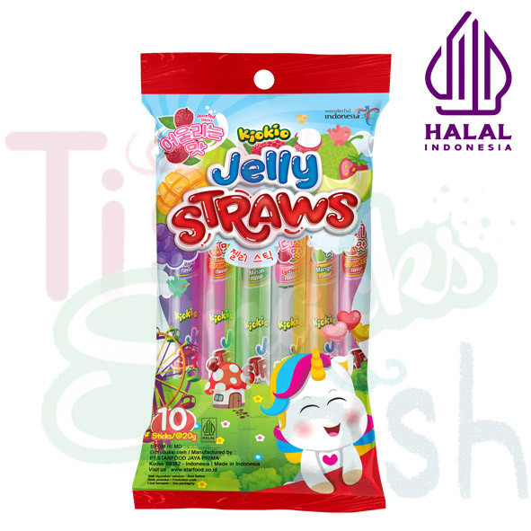 

Jelly Kiokio Straws Sedotan HALAL 10 pcs 200gr PACK GROSIR