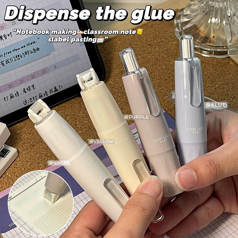 

Fashion Press-type Dispensing Glue Eraserable Replaceable Dispensing Pen Glue Belt Type Double-Sided Glue for Students