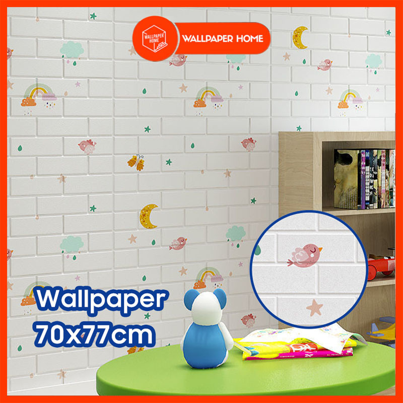Wallpaper Dinding 3D bata / wallpaper 3D Foam 77x70cm / wallpaper motif