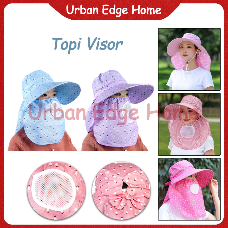 Topi Visor Lipat Wanita / Topi Pantai Visor Lipat Anti Sinar UV / Topi Pantai Wanita