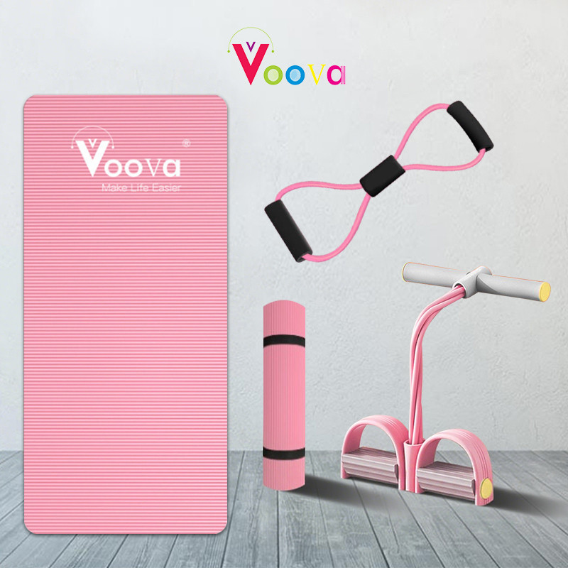 VOOVA Paket Olahraga Lengkap/ Set Olahraga di Rumah/ 4 IN 1 Set Olahraga/ Set Yoga/ Paket Lengkap Al