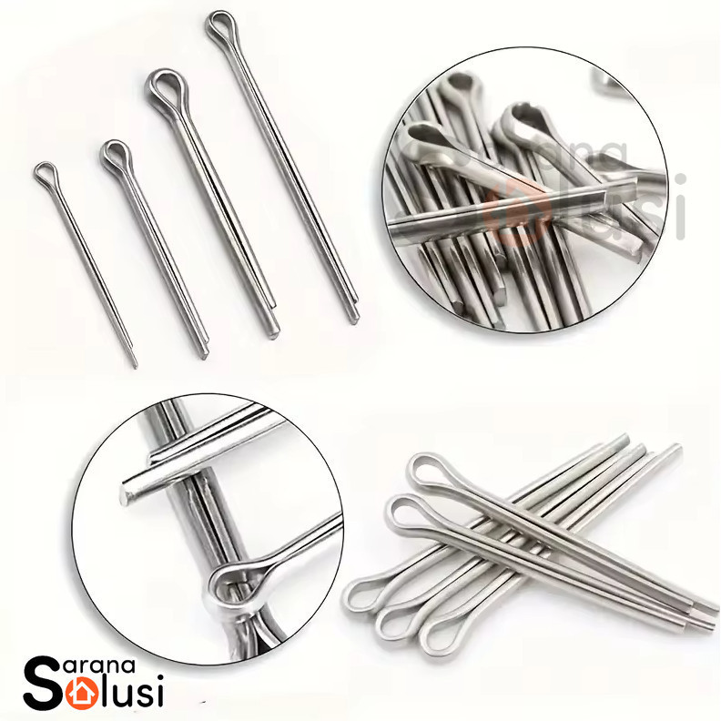 

Kawat Besi Pin Penahan Sliver Split Pins Cotter Fixings Assorted 175 PCS