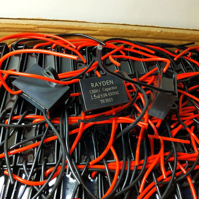 (AE) CBB61 RAYDEN Capasitor Segi 1.5uF / 450 VAC | Kapasitor Kotak Kipas Angin 1.5 uF / 450V AC 1,5 