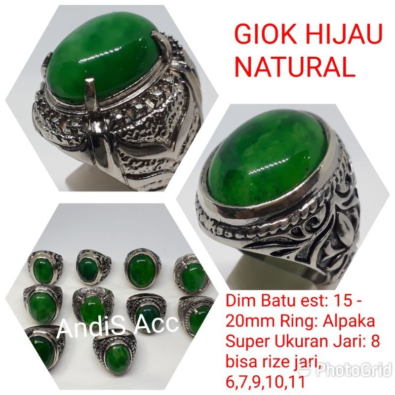 CINCIN BATU GIOK HIJAU TIPE C NATURAL 100%