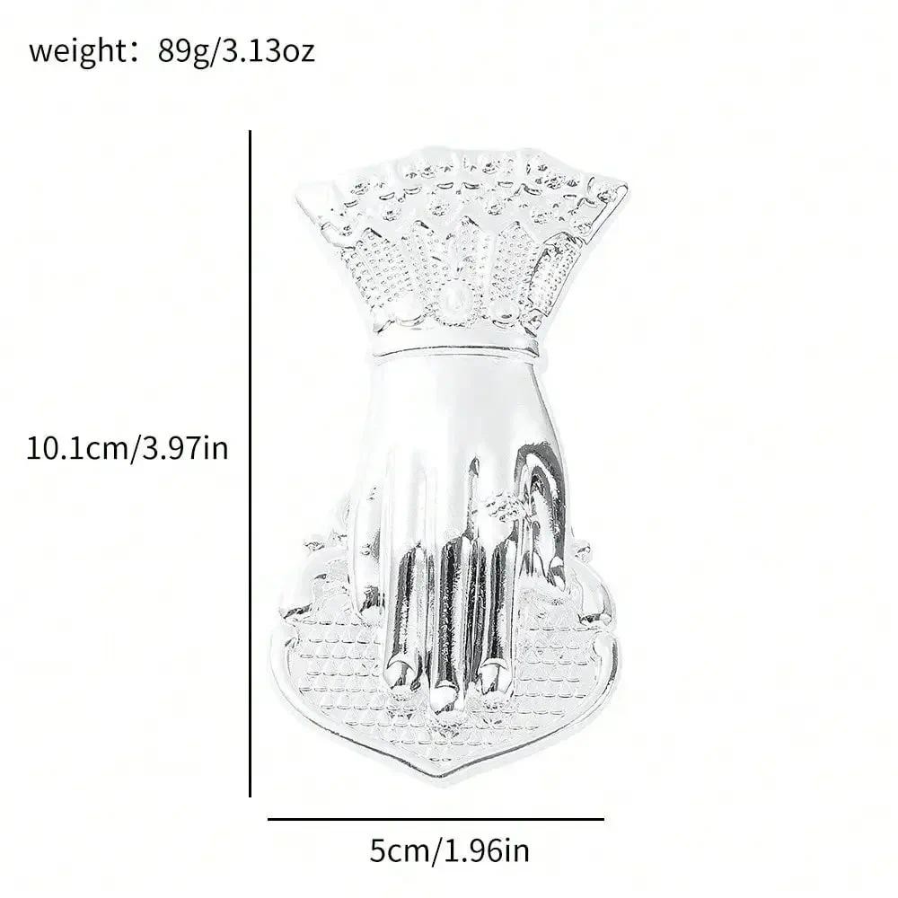 

Vintage Hand-Shaped Bookmark Clip - Silver Metal-Plated Photo Holder for Scrapbooks, Diaries & Cards