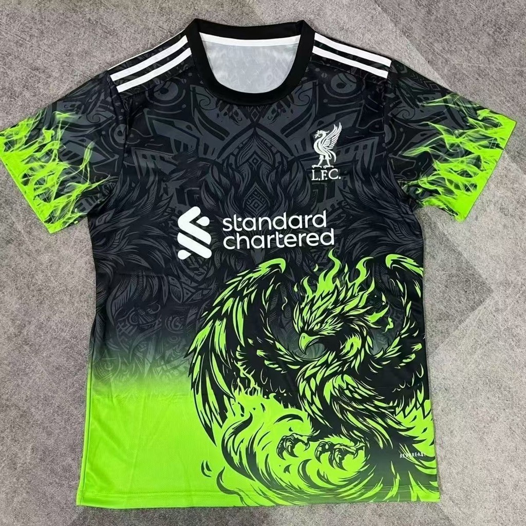 Jersey Liverpool Baru Cetak 3D Latihan Sepak Bola Lengan Pendek Pola Naga Real Madrid Cetakan Olahra