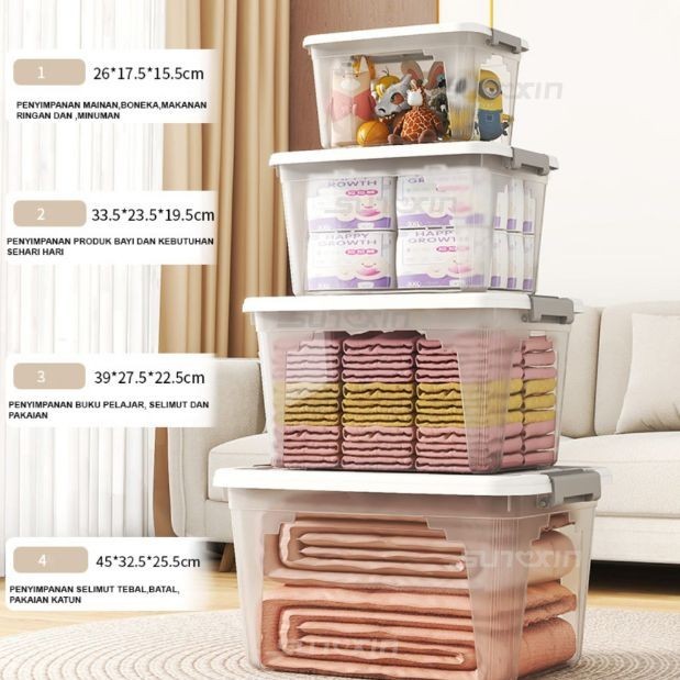 

Container Box Storage Large 24 L White Transparant