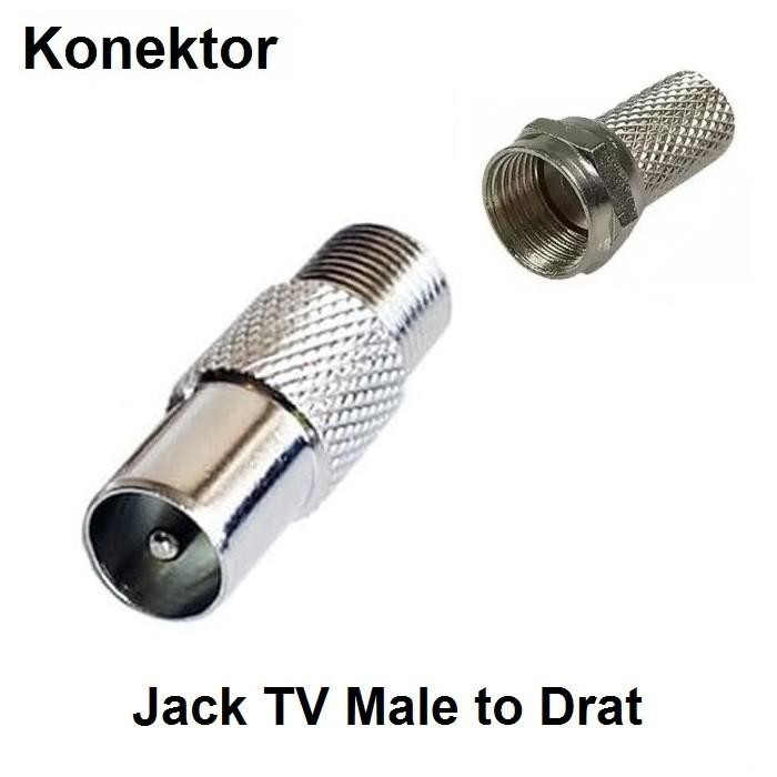 Jack Konektor Antena TV M + Jack Drat Female
