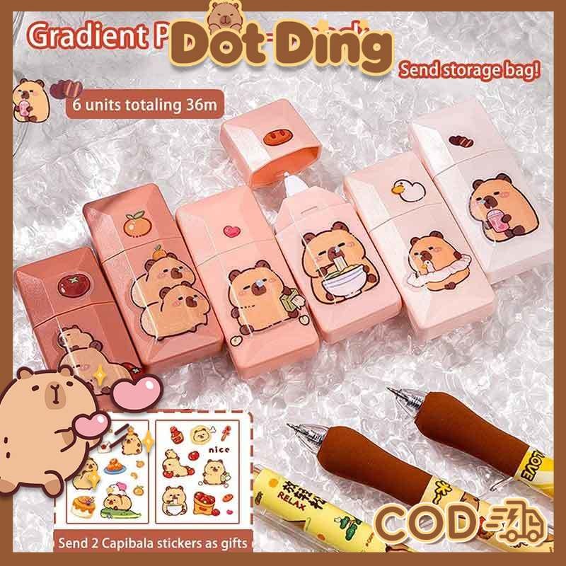 

[DOTDING] 6Pcs Tape Correct Kapibara Penghapus Besar Tanpa Bekas Senyap untuk Sekolah & Kantor