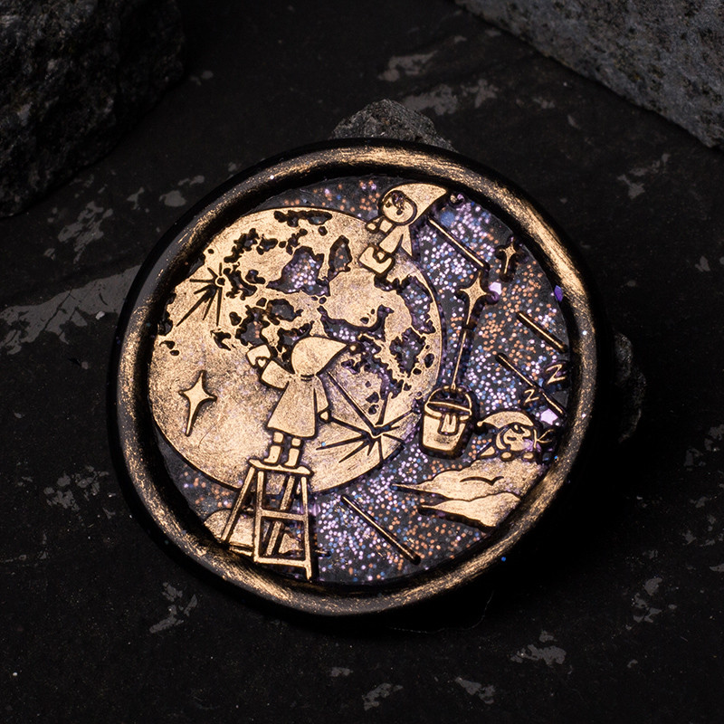 

New Wax Seal Stamp Set Cute Girl Embossed Seal Copper Head 3d Relief Brass Head Fire Paint Seal Envelope Scrapbook Fire Wax Toy