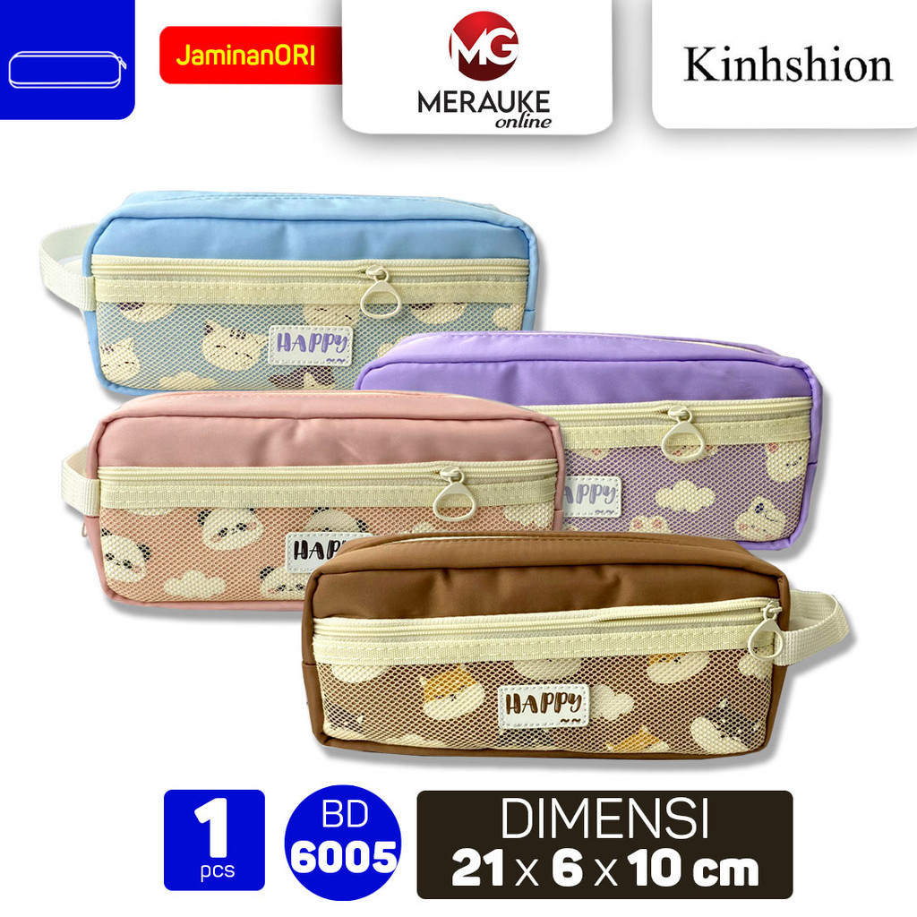 

KINHSHION Tempat Pensil / Pencil Case Happy Kain BD 6005