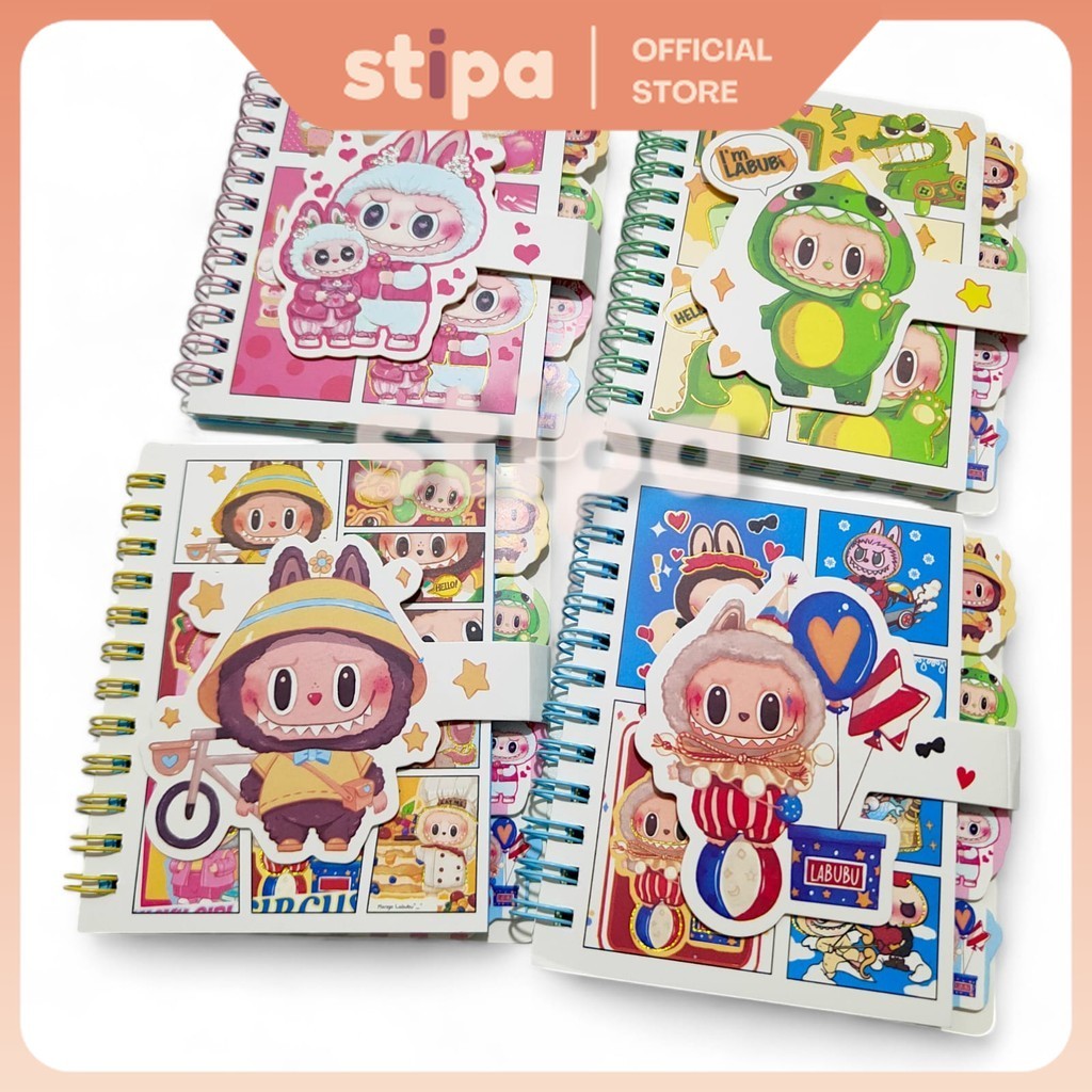 

STIPA Buku Tulis Spiral Karakter Labubu Warna Notes Notebook Diary Motif Anak Cute Character Notes ATK Sekolah Kantor NBK-U