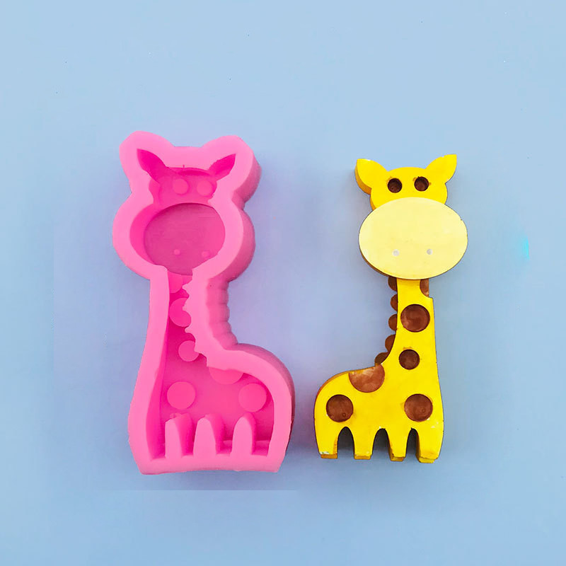 

1 piece, handcrafted candle mold for giraffes, elephants, and little frogs, silicone flipped sugar cake baking mold, chocolate i