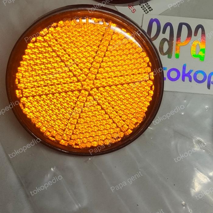 READY mata kucing bulat baut 8 universal kuning biru putih merah - Kuning