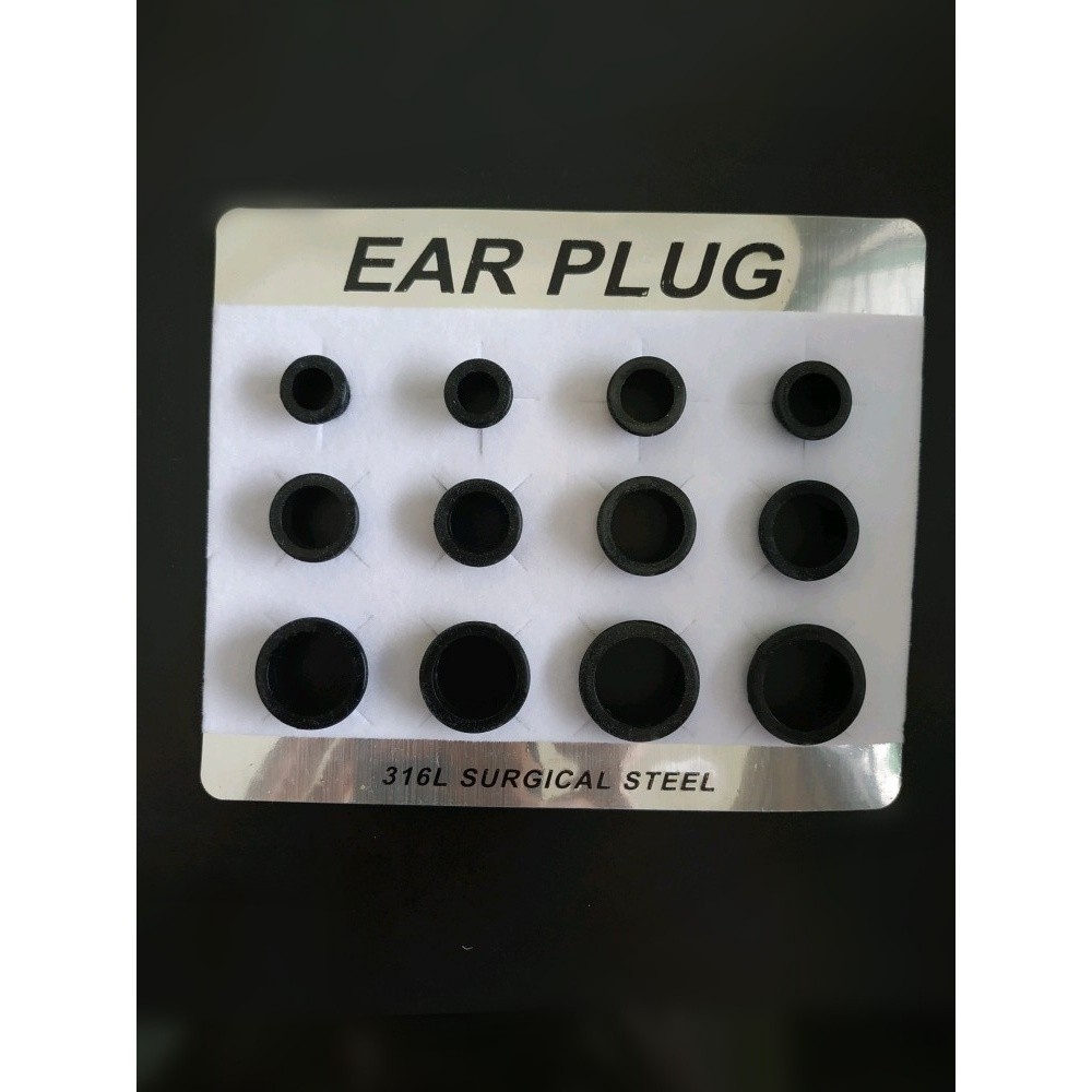 (CCK STORE)  Anting piercing plug KARET / Piercing earplug pria bahan karet silicon elastis / anting