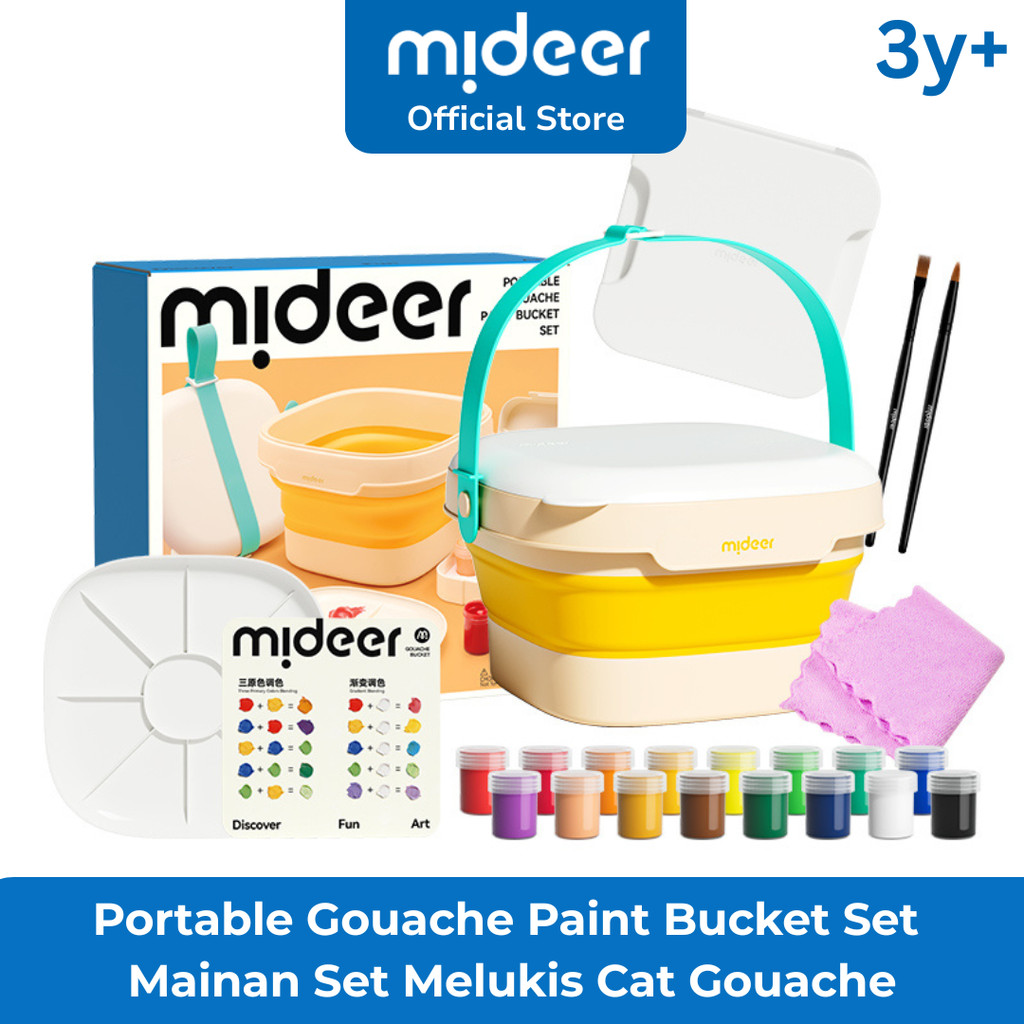 

Mideer Portable Gouache Paint Bucket Set Mainan Seni Kreasi Set Melukis Cat Gouache Anak