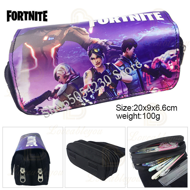 

Fortnited Pencil Case Student Kid Black Pencil Case Large Capacity School Supplies Stationery Box for Son Daughter Gifts