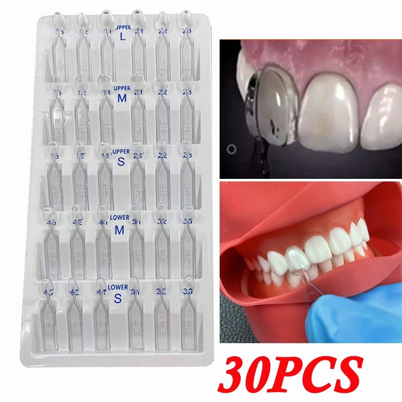 30Pcs/Set Veneer Gigi Dental Cetakan Veneer Gigi Alat Pemutih Gigi Veneer