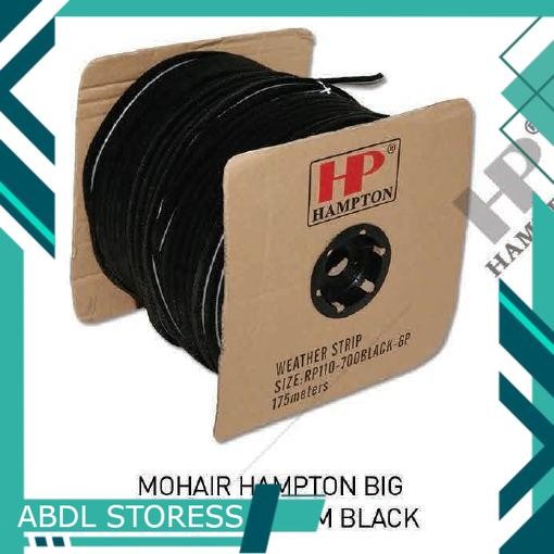 Bulu Moher Besar 11 x 7 Mm Mohair Seal Pintu Penutup Celah Pintu - Hitam